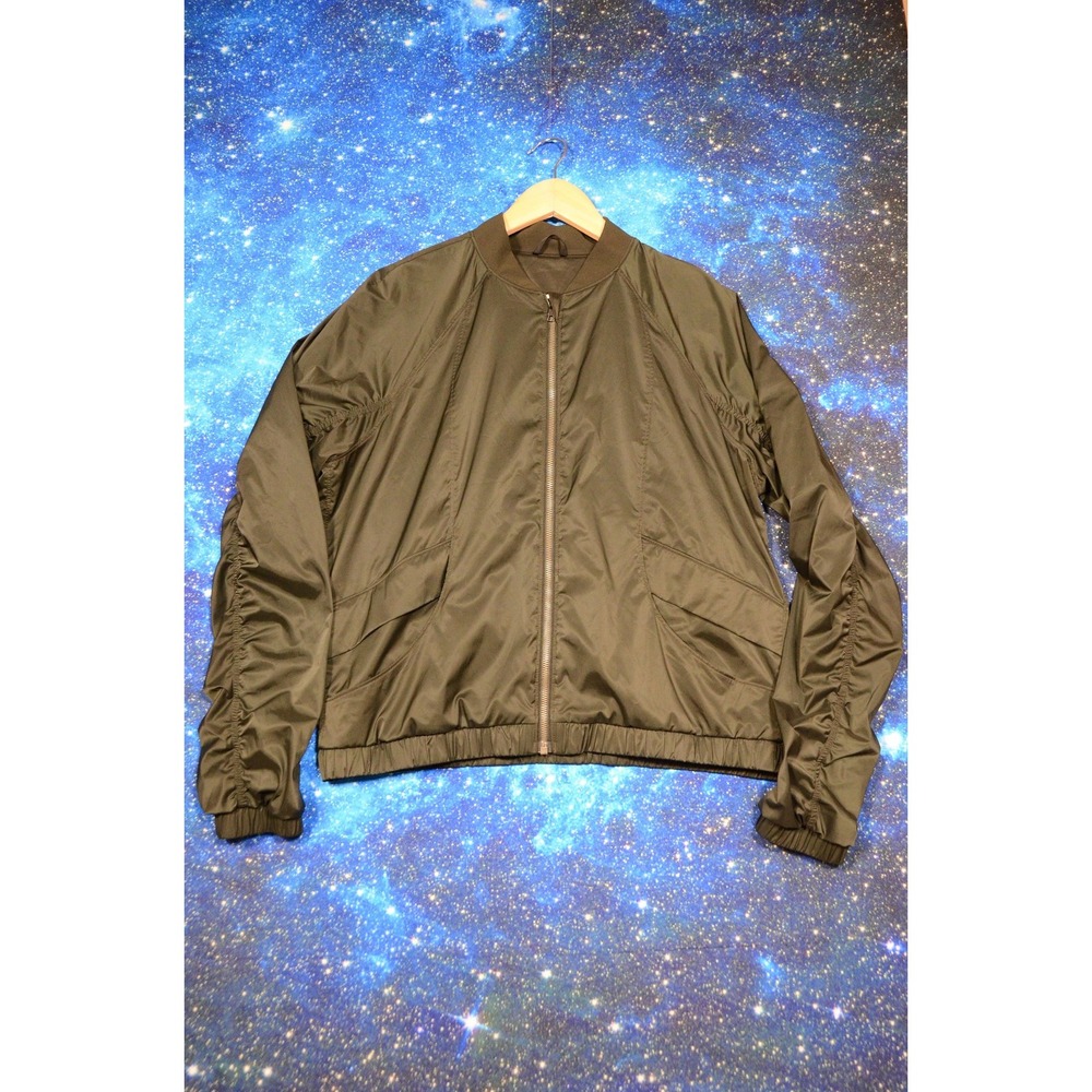 Lululemon Above The Clouds Jacket Womens 12 Green Bomber Windbreaker Lightweight